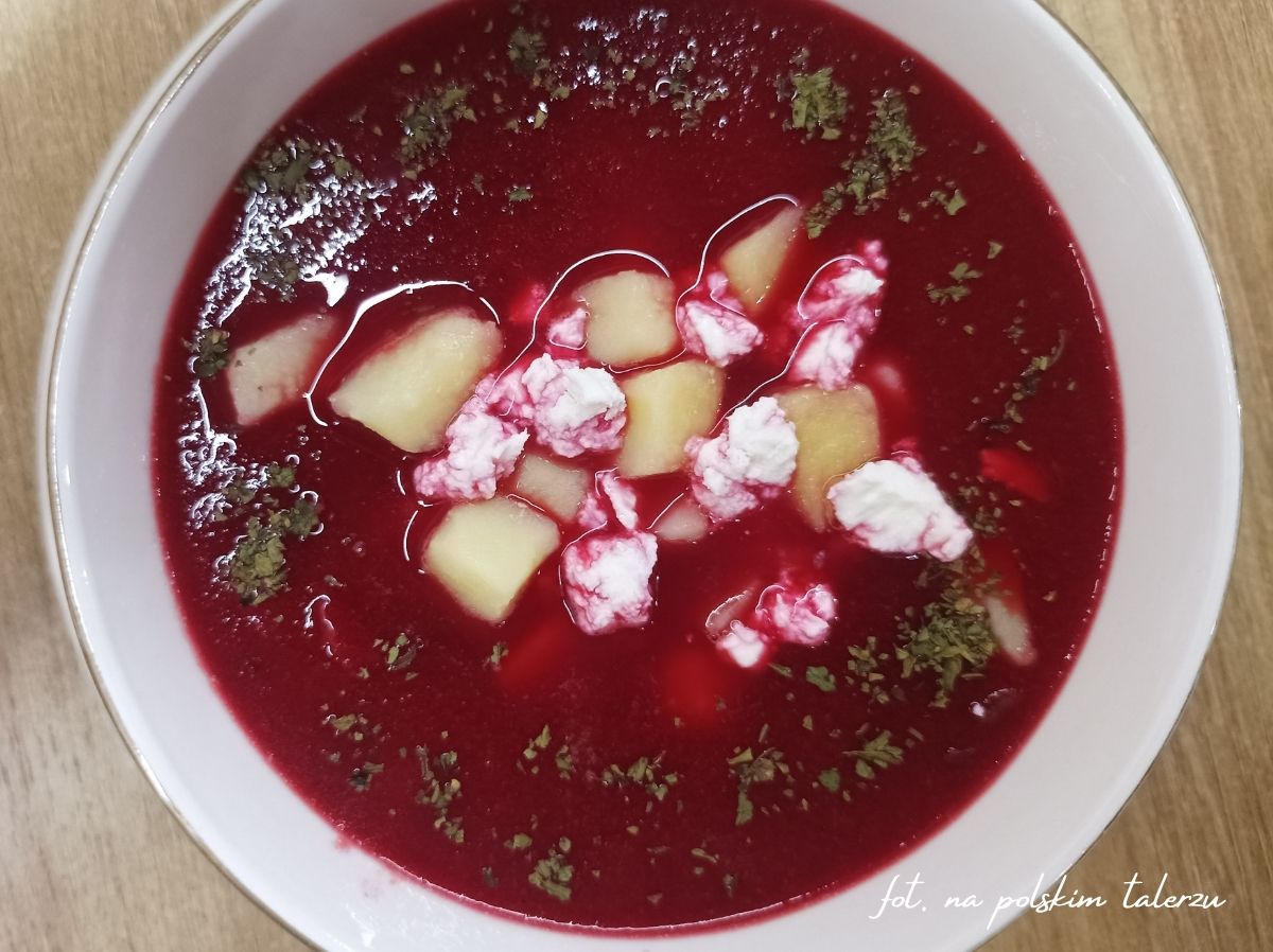 Krem z buraka pieczonego, krem z burakow pieczonych, feta, 1